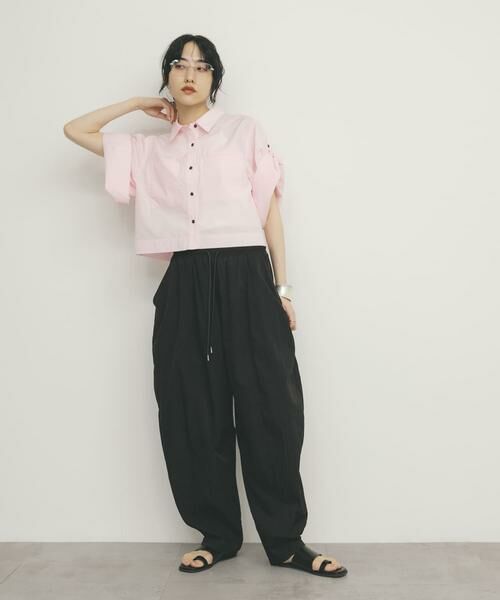 KBF / ケービーエフ シャツ・ブラウス | クロップドハーフスリーブシャツ | 詳細6