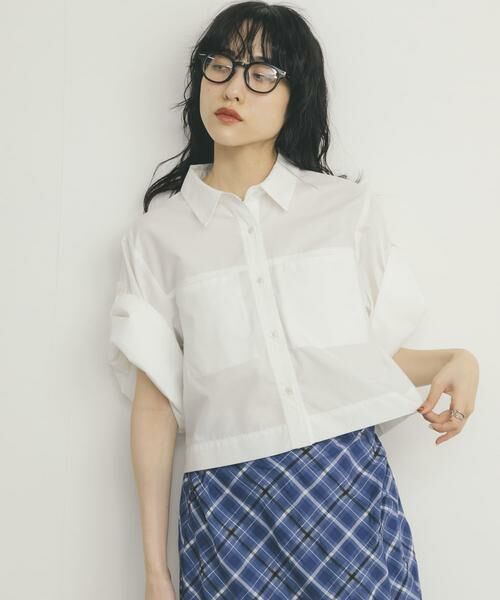 KBF / ケービーエフ シャツ・ブラウス | クロップドハーフスリーブシャツ | 詳細16