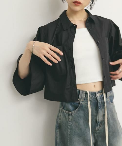 KBF / ケービーエフ シャツ・ブラウス | クロップドハーフスリーブシャツ | 詳細26