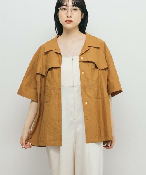 KBF/ケービーエフ ポケットデザインルーズシャツ ブラウン系その他 one KBF/ケービーエフ ポケットデザインルーズシャツ ブラウン系その他 one