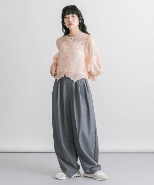 KBF / ケービーエフ シャツ・ブラウス | オーガンジー刺繍クロップドブラウス | 詳細5