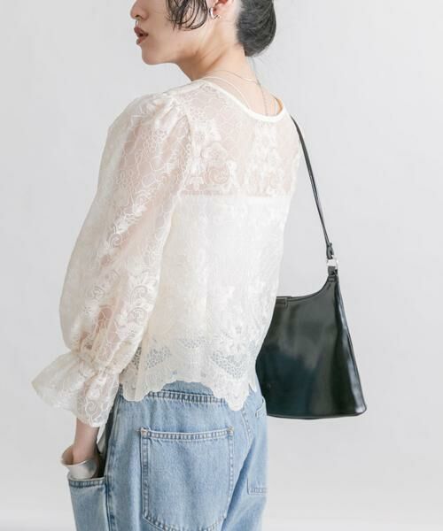 KBF / ケービーエフ シャツ・ブラウス | オーガンジー刺繍クロップドブラウス | 詳細16