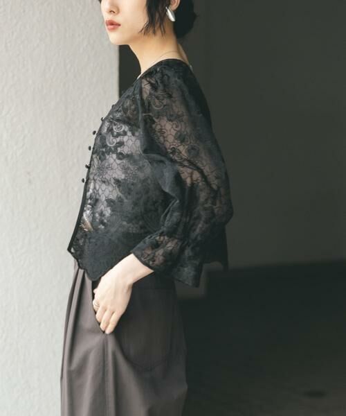 KBF / ケービーエフ シャツ・ブラウス | オーガンジー刺繍クロップドブラウス | 詳細21