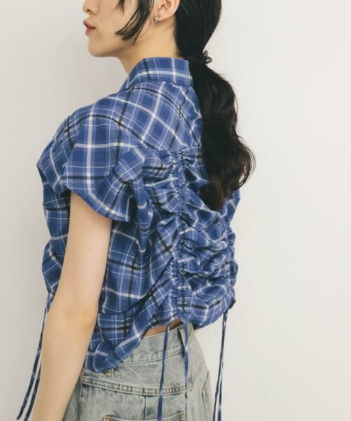 KBF / ケービーエフ シャツ・ブラウス | ドロストシアーチェックブラウス | 詳細3