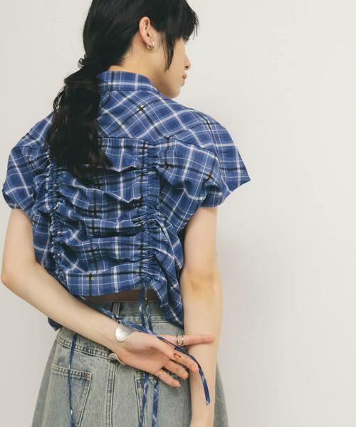 KBF / ケービーエフ シャツ・ブラウス | ドロストシアーチェックブラウス | 詳細4