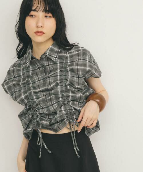 KBF / ケービーエフ シャツ・ブラウス | ドロストシアーチェックブラウス | 詳細14