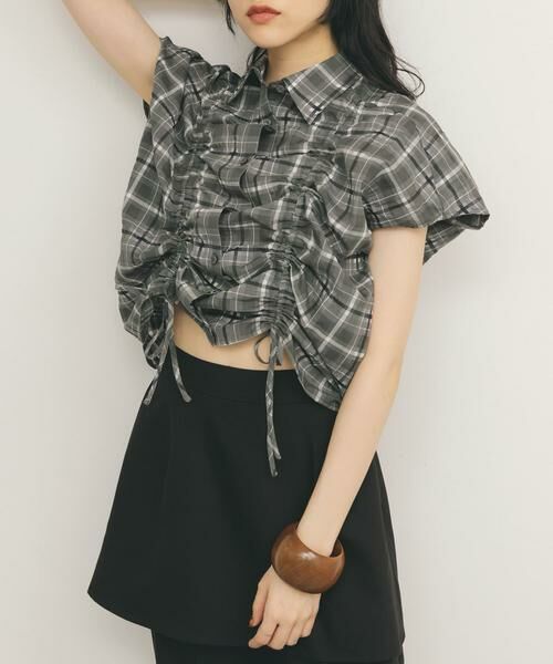 KBF / ケービーエフ シャツ・ブラウス | ドロストシアーチェックブラウス | 詳細15