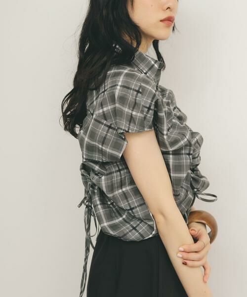 KBF / ケービーエフ シャツ・ブラウス | ドロストシアーチェックブラウス | 詳細16