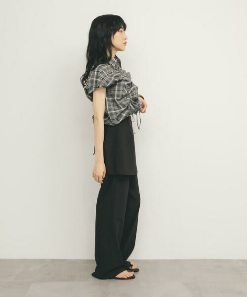KBF / ケービーエフ シャツ・ブラウス | ドロストシアーチェックブラウス | 詳細20