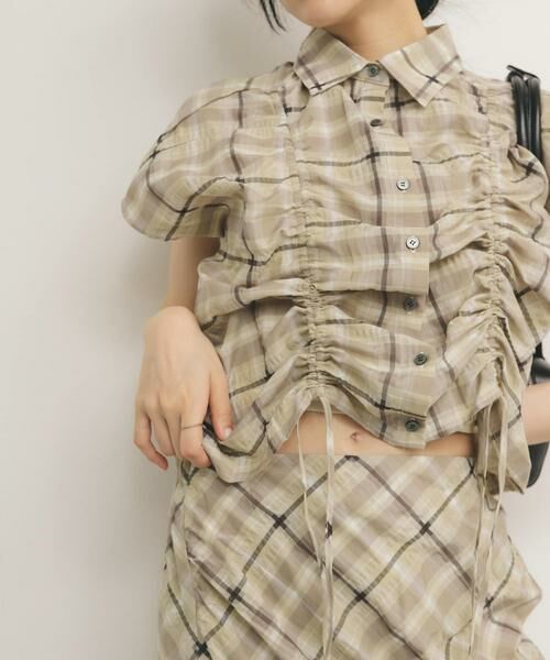 KBF / ケービーエフ シャツ・ブラウス | ドロストシアーチェックブラウス | 詳細24