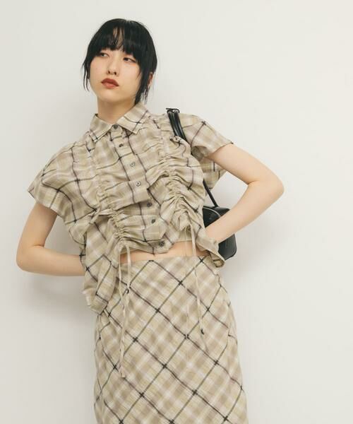 KBF / ケービーエフ シャツ・ブラウス | ドロストシアーチェックブラウス | 詳細25