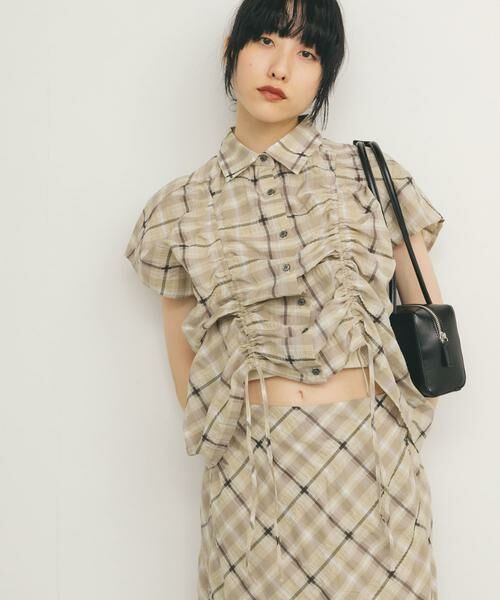 KBF / ケービーエフ シャツ・ブラウス | ドロストシアーチェックブラウス | 詳細26