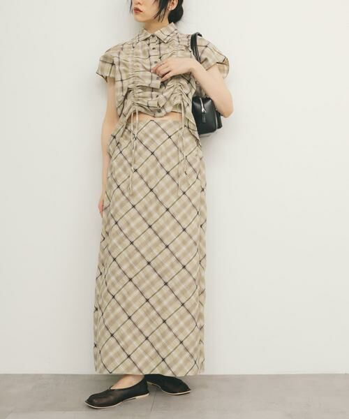 KBF / ケービーエフ シャツ・ブラウス | ドロストシアーチェックブラウス | 詳細30