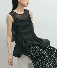 KBF / ケービーエフ チュニック | ドロストバルーンスリーブレストップス