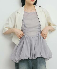 KBF / ケービーエフ チュニック | ドロストバルーンスリーブレストップス