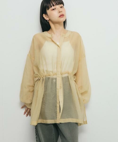 KBF / ケービーエフ シャツ・ブラウス | シアードロストカラーレスシャツ | 詳細1