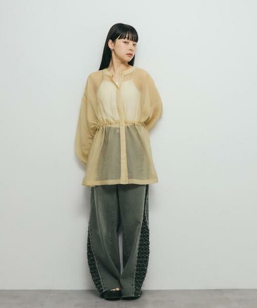 KBF / ケービーエフ シャツ・ブラウス | シアードロストカラーレスシャツ | 詳細5