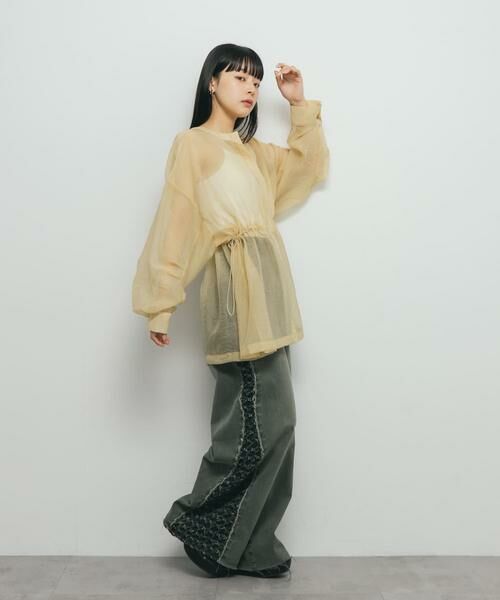 KBF / ケービーエフ シャツ・ブラウス | シアードロストカラーレスシャツ | 詳細6