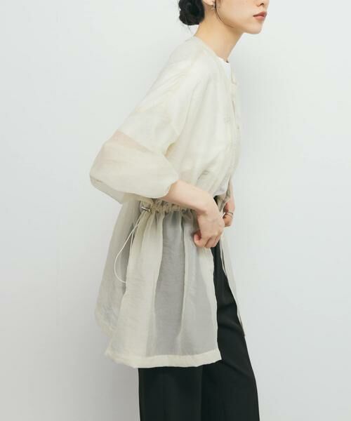 KBF / ケービーエフ シャツ・ブラウス | シアードロストカラーレスシャツ | 詳細16