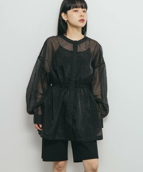 KBF / ケービーエフ シャツ・ブラウス | シアードロストカラーレスシャツ | 詳細24