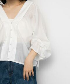 KBF / ケービーエフ シャツ・ブラウス | ピンタックギャザーブラウス