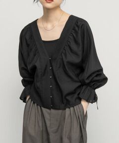 KBF / ケービーエフ シャツ・ブラウス | ピンタックギャザーブラウス