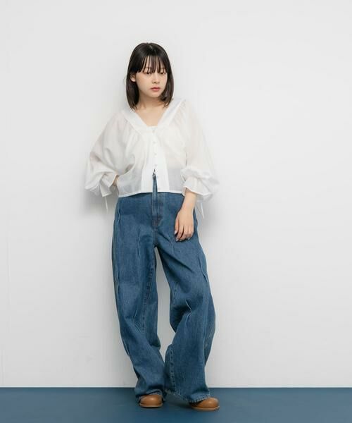 KBF / ケービーエフ シャツ・ブラウス | ピンタックギャザーブラウス | 詳細4