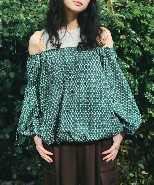 KBF / ケービーエフ シャツ・ブラウス | 2WAYフラワープリントブラウス | 詳細6