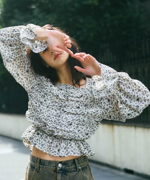 KBF / ケービーエフ シャツ・ブラウス | フラワープリントビスチェブラウス | 詳細7