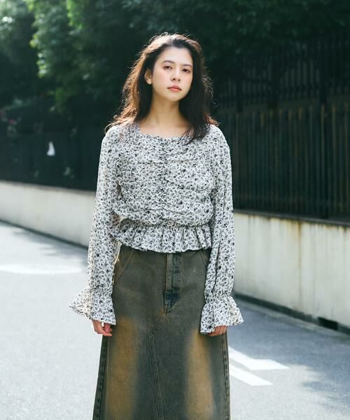 KBF / ケービーエフ シャツ・ブラウス | フラワープリントビスチェブラウス | 詳細8