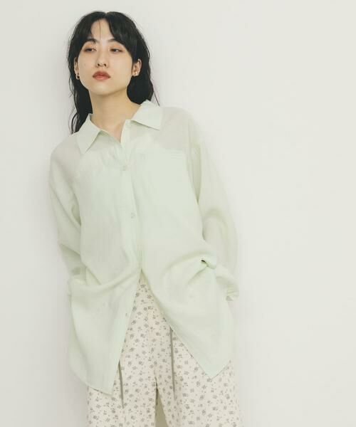 KBF / ケービーエフ シャツ・ブラウス | シアーロングシャツ | 詳細1