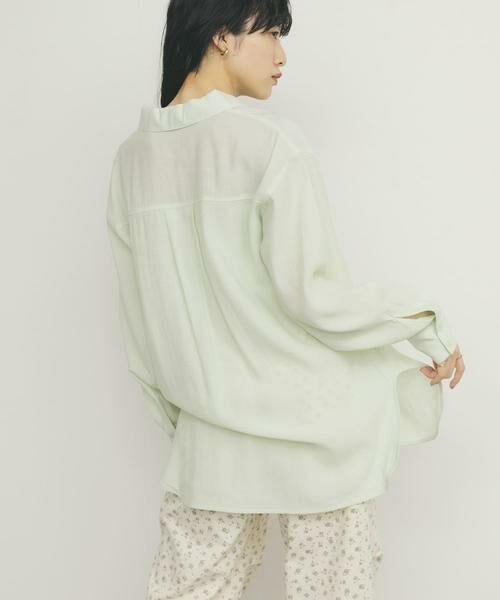 KBF / ケービーエフ シャツ・ブラウス | シアーロングシャツ | 詳細3