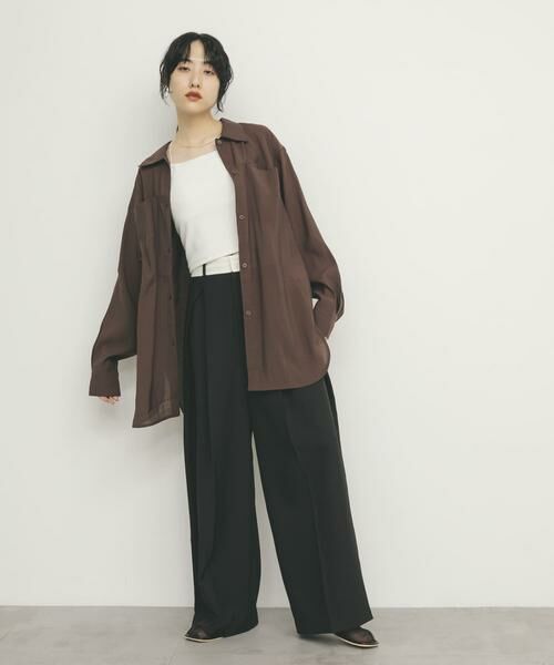 KBF / ケービーエフ シャツ・ブラウス | シアーロングシャツ | 詳細11