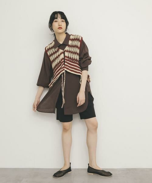 KBF / ケービーエフ シャツ・ブラウス | シアーロングシャツ | 詳細14