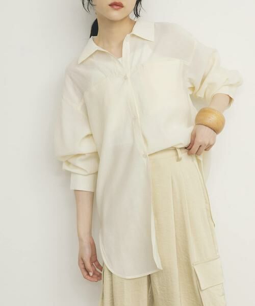 KBF / ケービーエフ シャツ・ブラウス | シアーロングシャツ | 詳細22