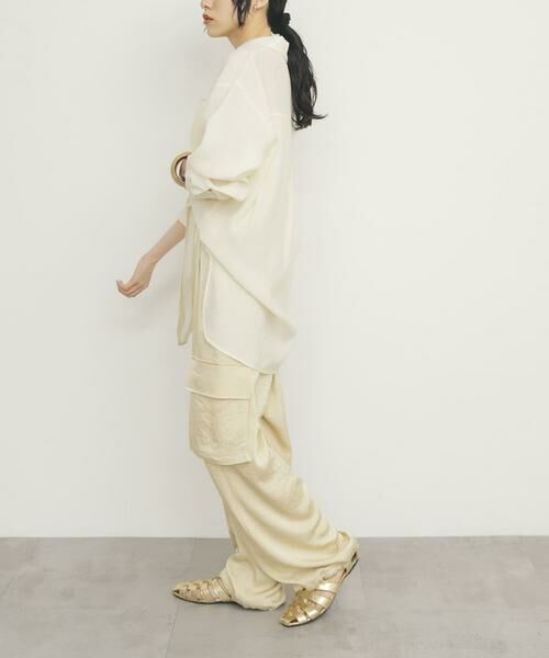 KBF / ケービーエフ シャツ・ブラウス | シアーロングシャツ | 詳細25