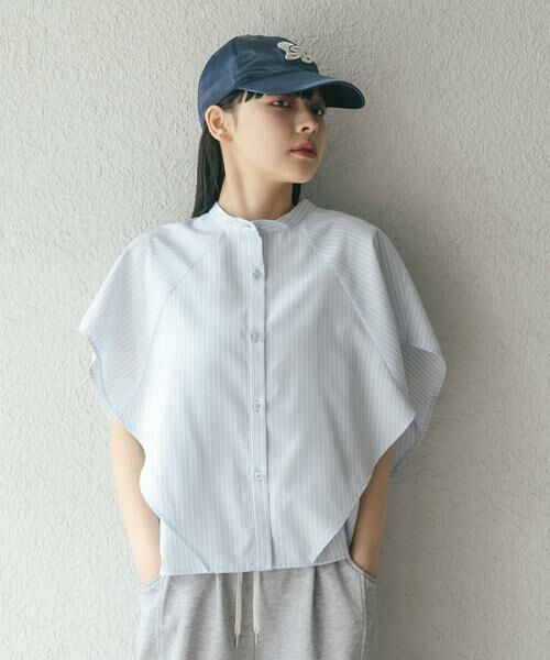 KBF / ケービーエフ シャツ・ブラウス | BOXストライプシャツ | 詳細1