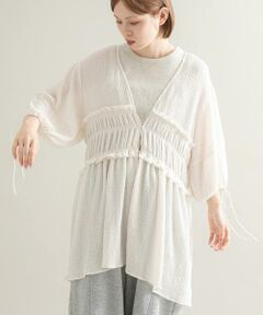 KBF / ケービーエフ シャツ・ブラウス | フロントリボンチュニック