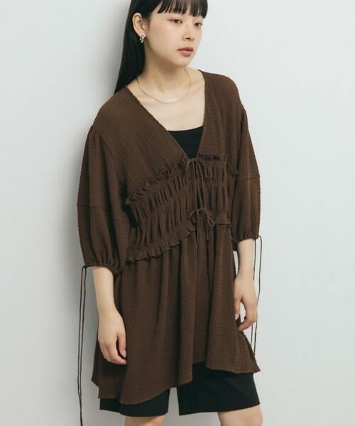 KBF / ケービーエフ シャツ・ブラウス | フロントリボンチュニック | 詳細11