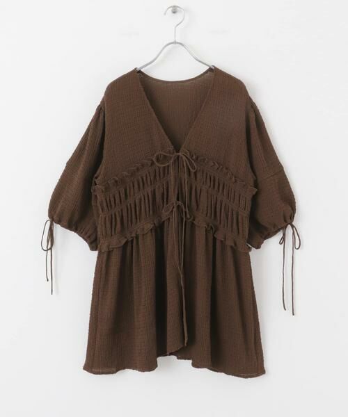 KBF / ケービーエフ シャツ・ブラウス | フロントリボンチュニック | 詳細14