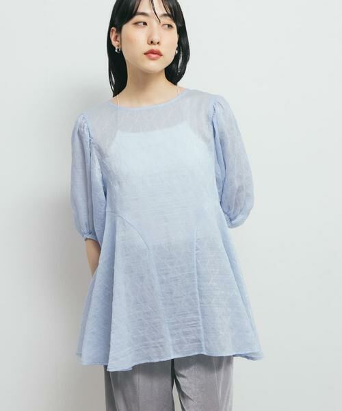 KBF / ケービーエフ シャツ・ブラウス | パネルラインシアーブラウス | 詳細1