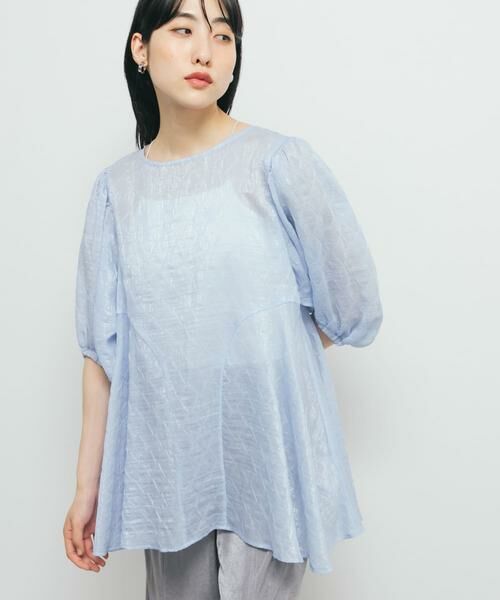 KBF / ケービーエフ シャツ・ブラウス | パネルラインシアーブラウス | 詳細2