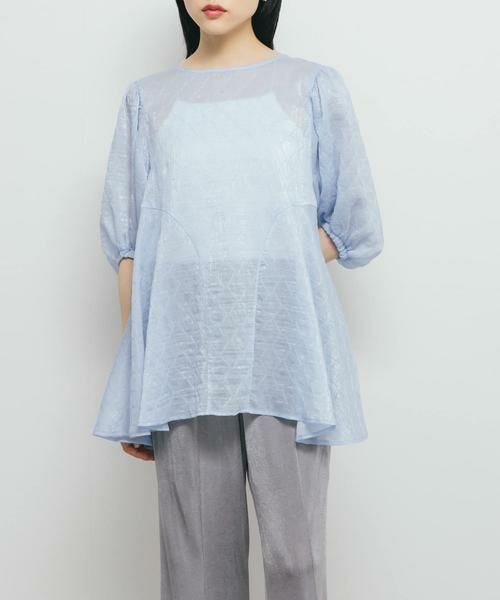 KBF / ケービーエフ シャツ・ブラウス | パネルラインシアーブラウス | 詳細3