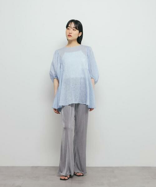 KBF / ケービーエフ シャツ・ブラウス | パネルラインシアーブラウス | 詳細5