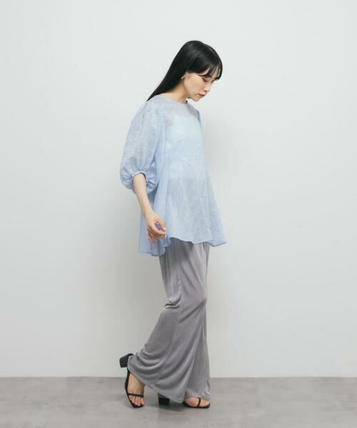 KBF / ケービーエフ シャツ・ブラウス | パネルラインシアーブラウス | 詳細6