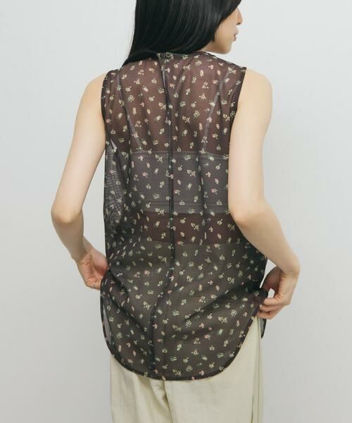 KBF / ケービーエフ シャツ・ブラウス | フラワープリントメッシュトップス | 詳細4