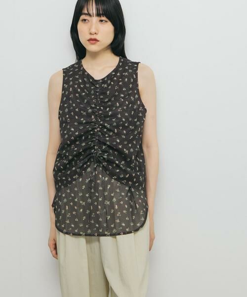 KBF / ケービーエフ シャツ・ブラウス | フラワープリントメッシュトップス | 詳細5