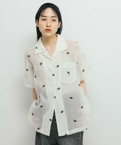 KBF / ケービーエフ シャツ・ブラウス | エンブロイダリーシアーシャツ