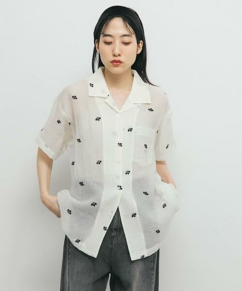 KBF / ケービーエフ シャツ・ブラウス | エンブロイダリーシアーシャツ | 詳細13
