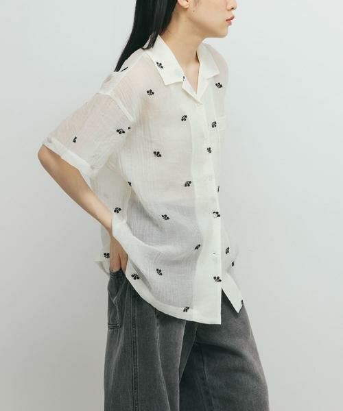 KBF / ケービーエフ シャツ・ブラウス | エンブロイダリーシアーシャツ | 詳細14